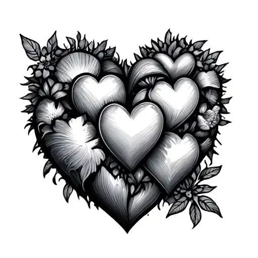3 small outdoors hearts tattoo design idea