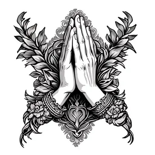 "Ellie gray Bejarano " "Ellie gray Bejarano " praying hands tattoo design idea