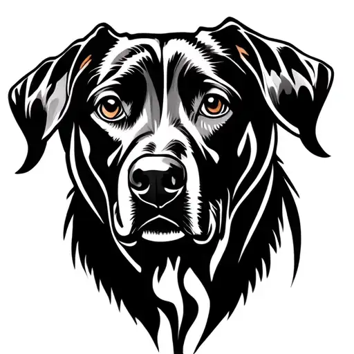 Labrador dog tattoo design idea