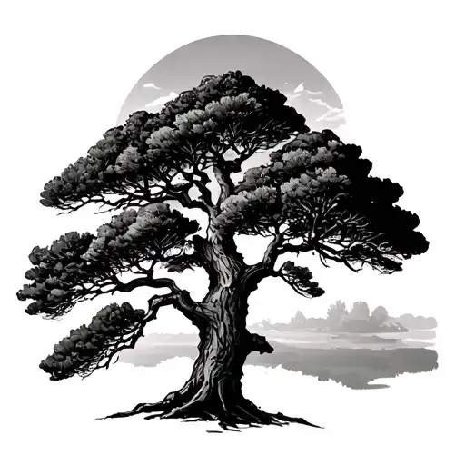 Lebanese Cedar Tree tattoo design idea