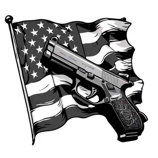 rebel flag with glock tattoo design idea