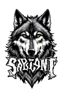 wolf with the word tattoo design idea