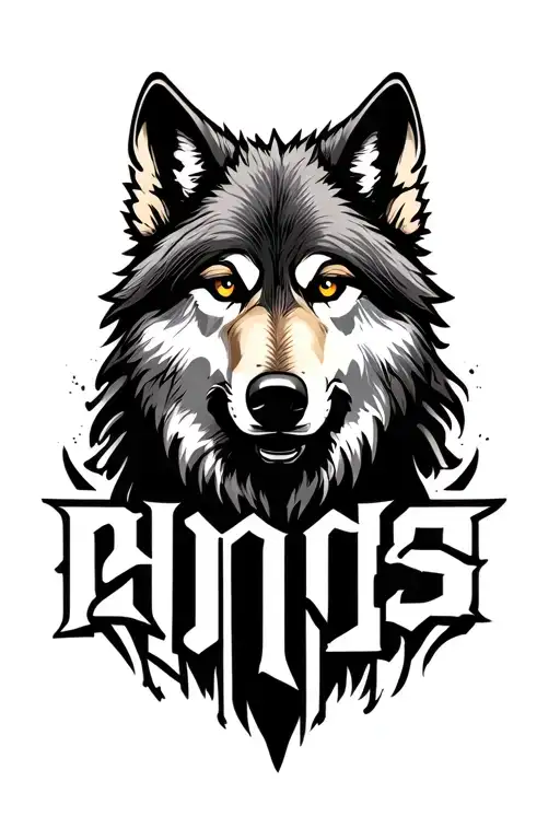 wolf with the word tattoo design idea