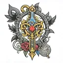 kingdom hearts key design tattoo design idea