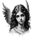angel face tattoo design idea