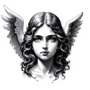 angel face tattoo design idea