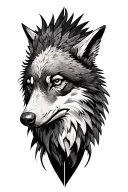 wolf and eagle  tattoo design idea