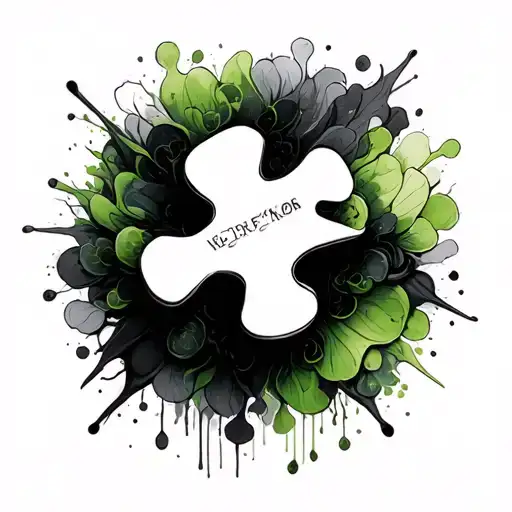 555 green ink autism tattoo design idea