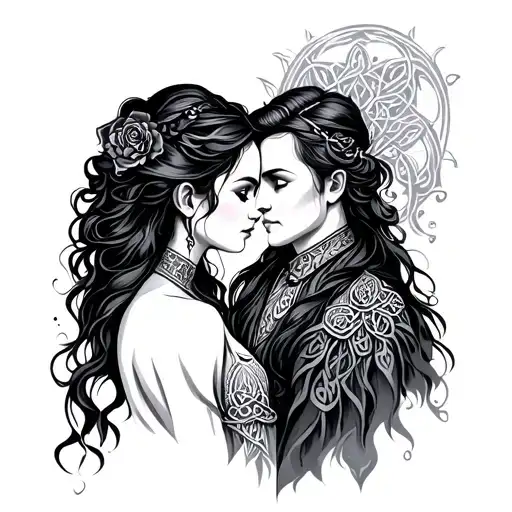 celtic father daughter  tattoo design idea