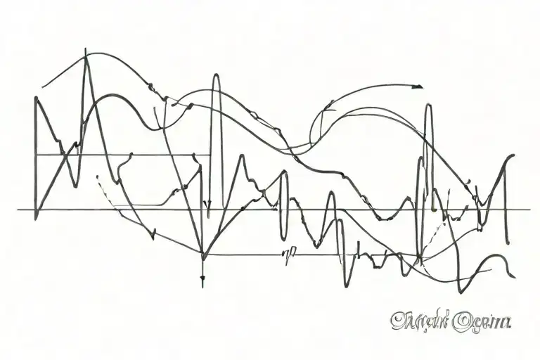cardiogram line and text mors omnia solvit tattoo design idea