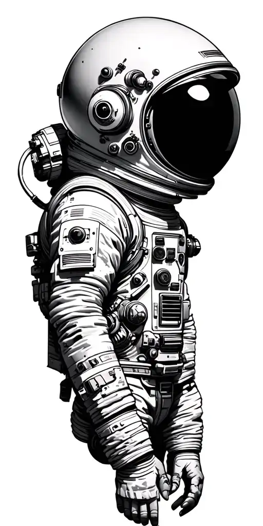 empty space themed tattoo without helmet or astronaut  tattoo design idea