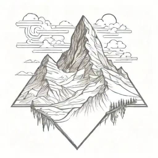 matterhorn triangle border tattoo design idea