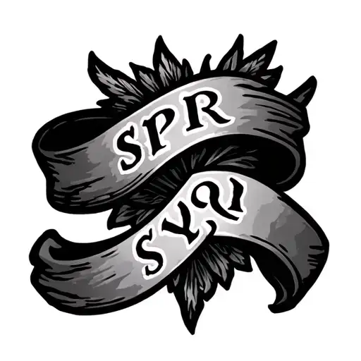 ribbon with SPQR text tattoo design idea