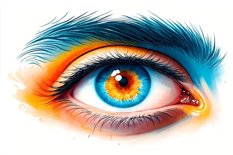 Eye without eyebrows tattoo design idea