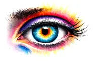 Eye without eyebrows tattoo design idea