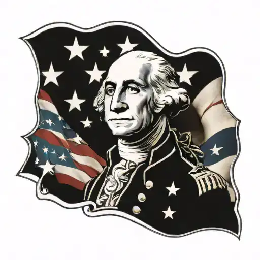 george washington american flag tattoo design idea