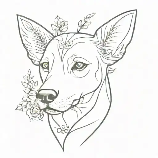 feminine, Dainty, minimalist, memorial dog tattoo tattoo design idea