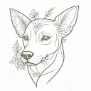 feminine, Dainty, minimalist, memorial dog tattoo tattoo design idea