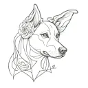 feminine, Dainty, minimalist, memorial dog tattoo tattoo design idea