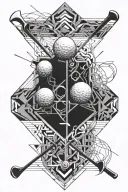 Golf driving tattoo design idea