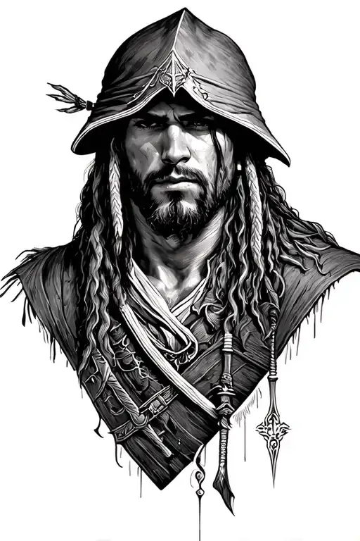 Theme of Assasins creed black flag in a edward kenway tattoo design idea