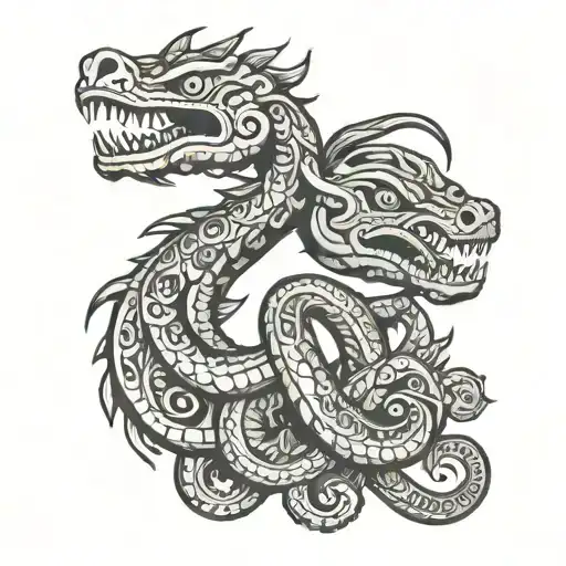 Aztec serpent tattoo design idea