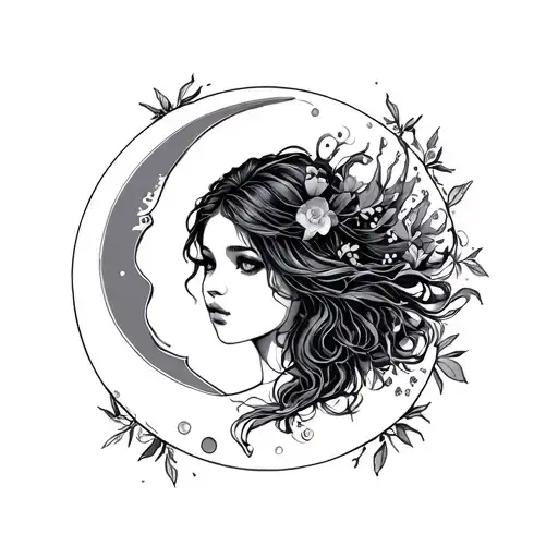 Fairy Moon tattoo design idea