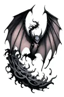 gothic bat wings tattoo design idea