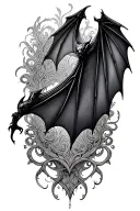 gothic bat wings tattoo design idea