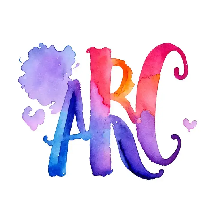 "ARC" First letter of childrens names tattoo design idea