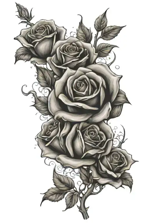flames rising up the arm and forming into roses tattoo design idea