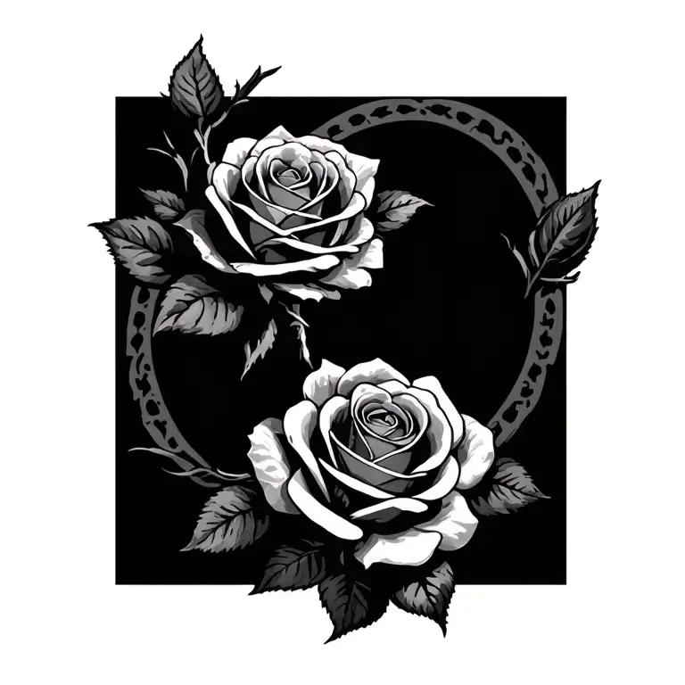 roses intertwined  tattoo design idea