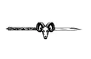 "Sci fi big horn ram with sword" tattoo design idea