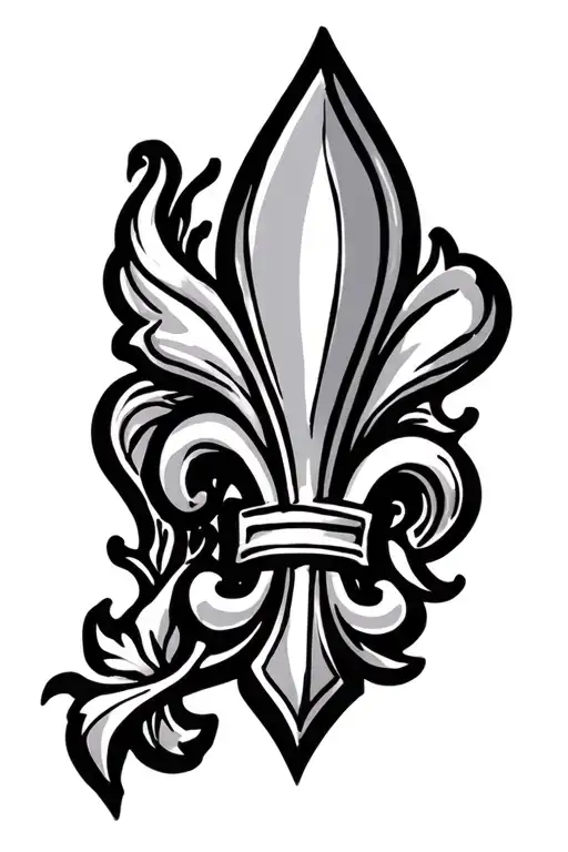 fluer de lis symbol incorporated tattoo design idea