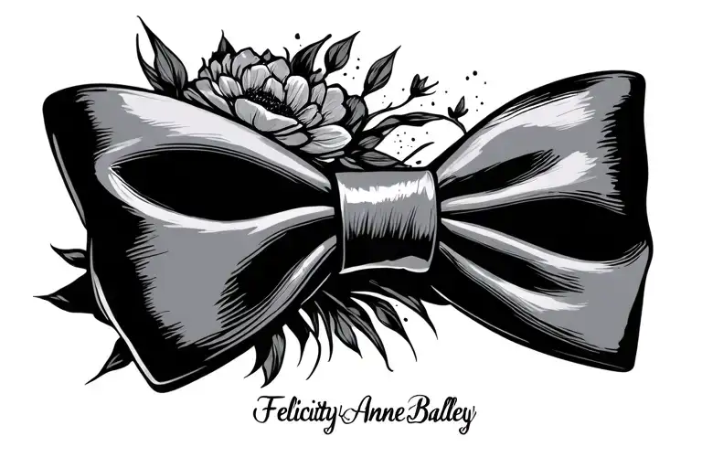 "Felicity Anne Bailey" bow tie tattoo design idea