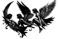 Fall angels tattoo design idea