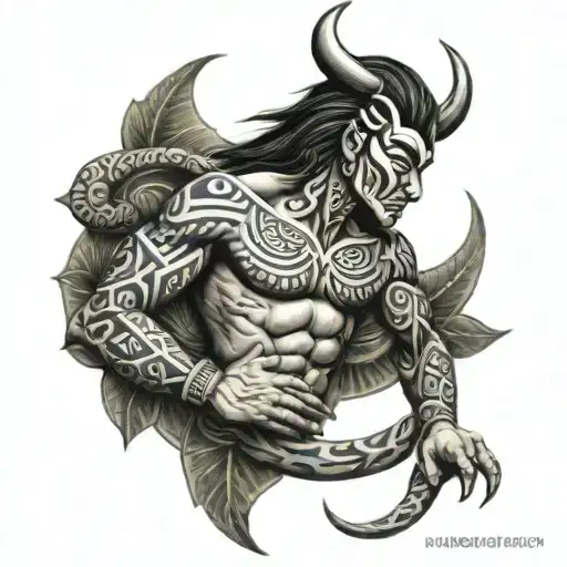 posiedon and polynesian tattoo tattoo design idea
