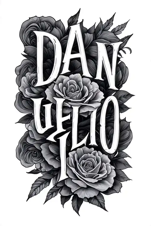 Daniela Text name written tattoo design idea