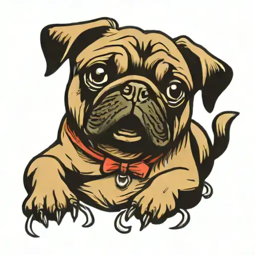 pug dog tattoo design idea