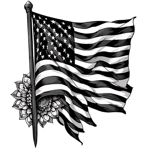 Mandala and American flag tattoo design idea
