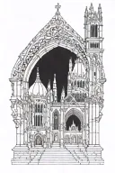 Gothic cathedral tattoo design idea