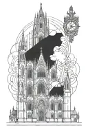 Gothic cathedral tattoo design idea