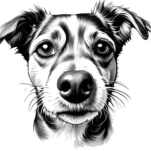 daisy dog nose print surrounded tattoo design idea