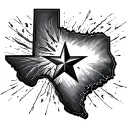 state of texas into a star tattoo design idea