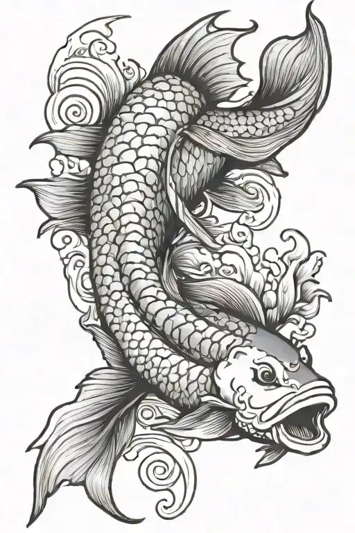 Pez koi olas tattoo design idea