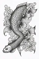 Pez koi olas tattoo design idea