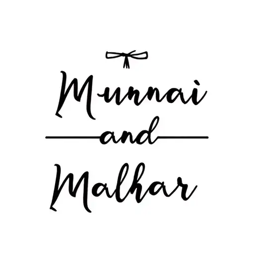"Mrunmai and Malhar" Minimal Tattoo designs for Couple tattoo with bow tattoo design idea
