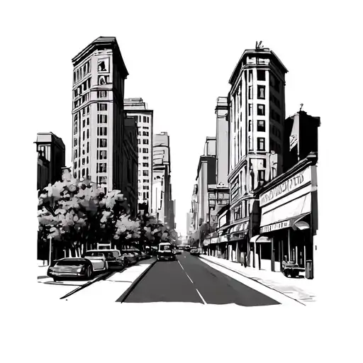 downtown la tattoo design idea