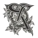 chiffre 7 bts logo tattoo design idea