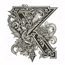 chiffre 7 bts logo tattoo design idea